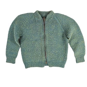 Vintage Boy's Pullover Sweater Green Blue M8 - Picture 1 of 3