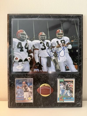 "Foto autografiado de Bernie Kosar y tarjetas coleccionables montadas 15x12""" Foto 1 de 4