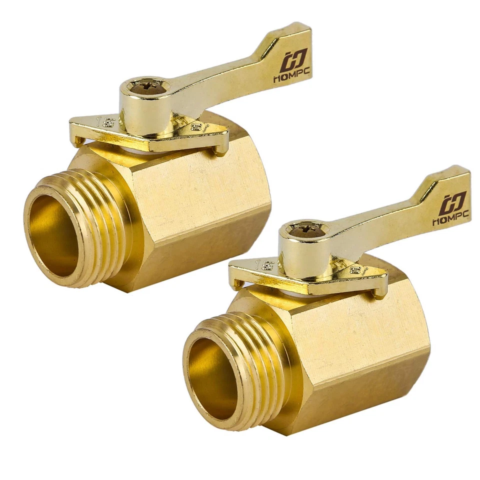 Hqmpc Super Heavy Duty 3/4" Brass Shut off Valve Garden Hose 2 Sets