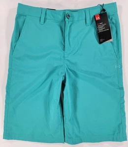 NEW Under Armour Boys Golf Chino Shorts Turquoise Large Performance Stretch NWT - Picture 1 of 12