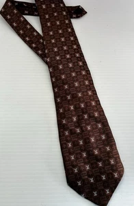 Louis Vuitton Krawatte Seide 100 %, LV Monogramm Tie, Braun Lv Tie 7 cm, 3 Zoll  - Bild 1 von 5