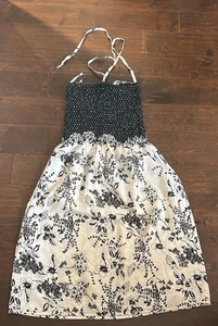 New Womens Coverup Sz M Black White Floral Halter Style ST3125 - Picture 1 of 4