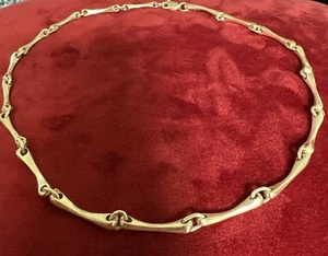 925 Sterling Silber Modern Tropfen/Knochenform Glieder Halsband Halskette - Bild 1 von 24