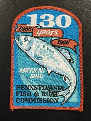 1996 ПЕНСИЛЬВАНИЯ РЫБА И ЛОДКА КОМИССИЯ «130 ЛЕТ АМЕРИКАНСКИЙ ОТТЕНОК» нашивка - Изображение 1 из 2
