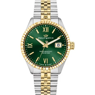 Orologio Philip watch Caribe R8253597111 Uomo 41mm Verde Bicolore oro Dorato - Immagine 1 di 4