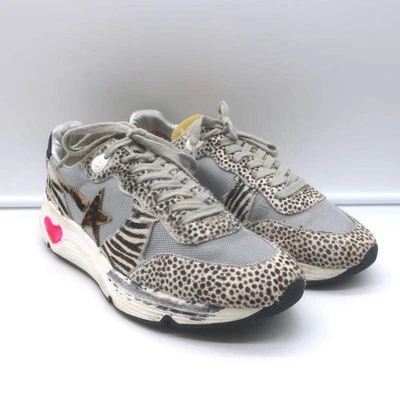 Tenis Golden Goose suela para correr estampado de cebra y leopardo pelo de becerro talla 38 Foto 1 de 4