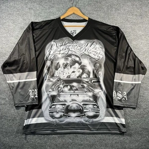 Camiseta deportiva de hockey Lux rosa adulto 3XL Lowrider chicano Cholo Impala arte con aerógrafo - Imagen 1 de 6