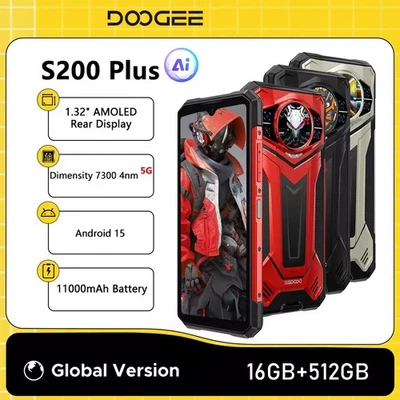 DOOGEE S200 Plus 5G AI Rugged Phone Dimensity 7300 16GB 512GB 6.72" 11000mAh NFC - Image 1 of 4