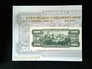 Scott #NSC69 - International Paper Money Show (IPMS) 1993 tarjeta de recuerdo - como nueva - Imagen 1 de 2