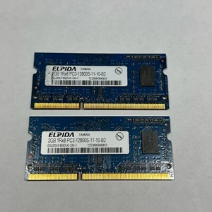 2x 2GB SDRAM Arbeitsspeicher von Elpida EBJ20UF8BDU0-GN-F, PC3-12800S, DDR3 - Bild 1 von 2