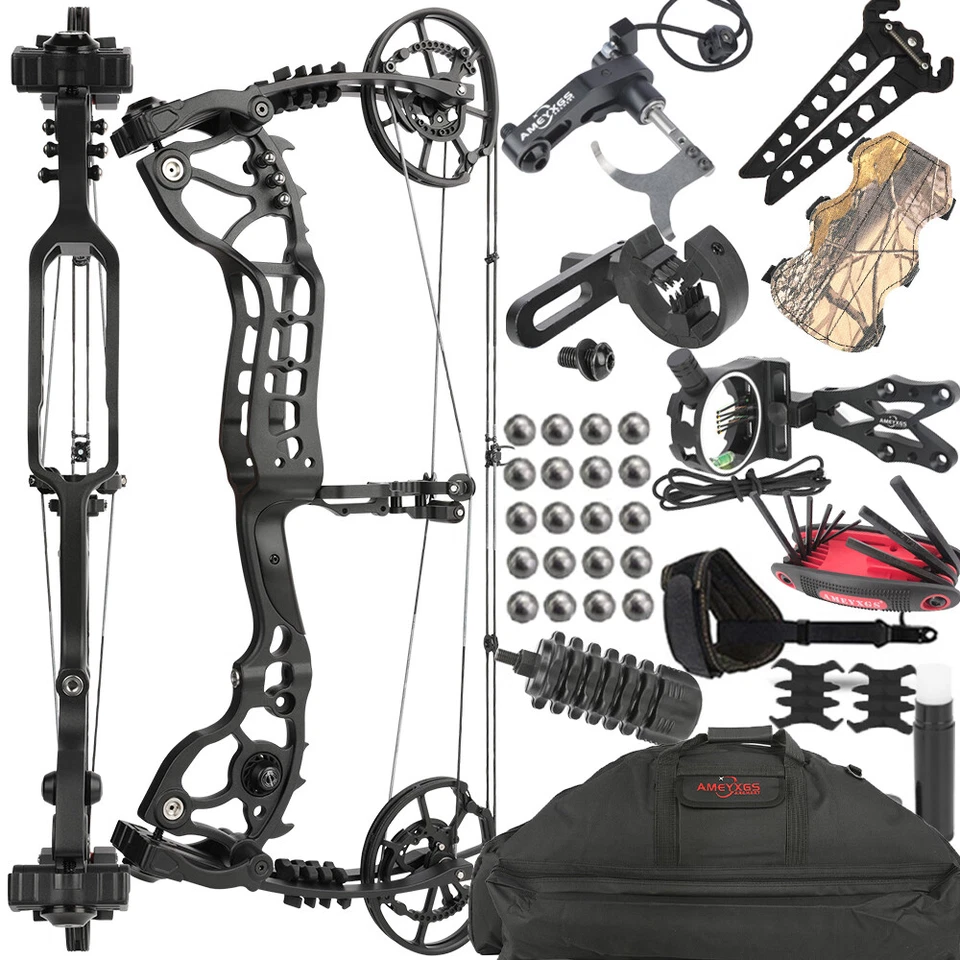 Dual-use Compound Bow Steel Ball Kit 20-70lb Adjustable Archery Bow Hunting R/LH - Image 1 of 4