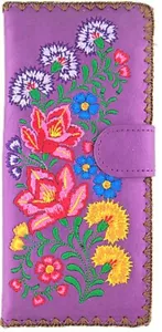 LAVISHY MEXICAN FLORA BESTICKTE GROSSE GELDBÖRSE VEGANES KUNSTLEDER NEU 98-206ppl - Bild 1 von 7