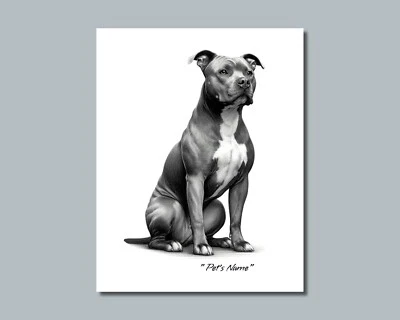 Personalized PIT BULL Pet Print Photo Picture YOUR DOG'S NAME 8x10 or 11x14 (P7) - Image 1 of 4