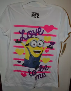 Universal Despicable Me 2 Girls Hybird T-Shirt Sizes 12/14 NWT Love to be me - Picture 1 of 1