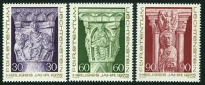Liechtenstein 580-582, MNH. Michel 639-641. Capitals in Chur Cathedral, 1975. - Picture 1 of 1