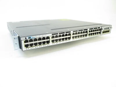 Cisco Catalyst WS-C3750X-48T-S 48 Port Gig Switch Rack Kit w/ C3KX-NM-1G & Stack - Image 1 of 4