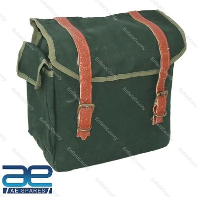 Pour Royal Enfield 350CC 500CC Sacoche En Toile Renforcée Verte AEs - Photo 1/4