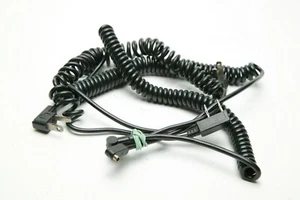 3 Coiled Household PC Flash Sync Cords Extends To 35-40" For Graflex, Speedotron - Picture 1 of 2