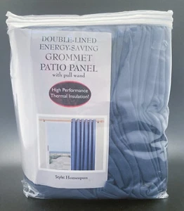 Arado y Hogar Doble Ancho Ojal Superior Patio Panel Denim Azul 84" x 80" - Imagen 1 de 4