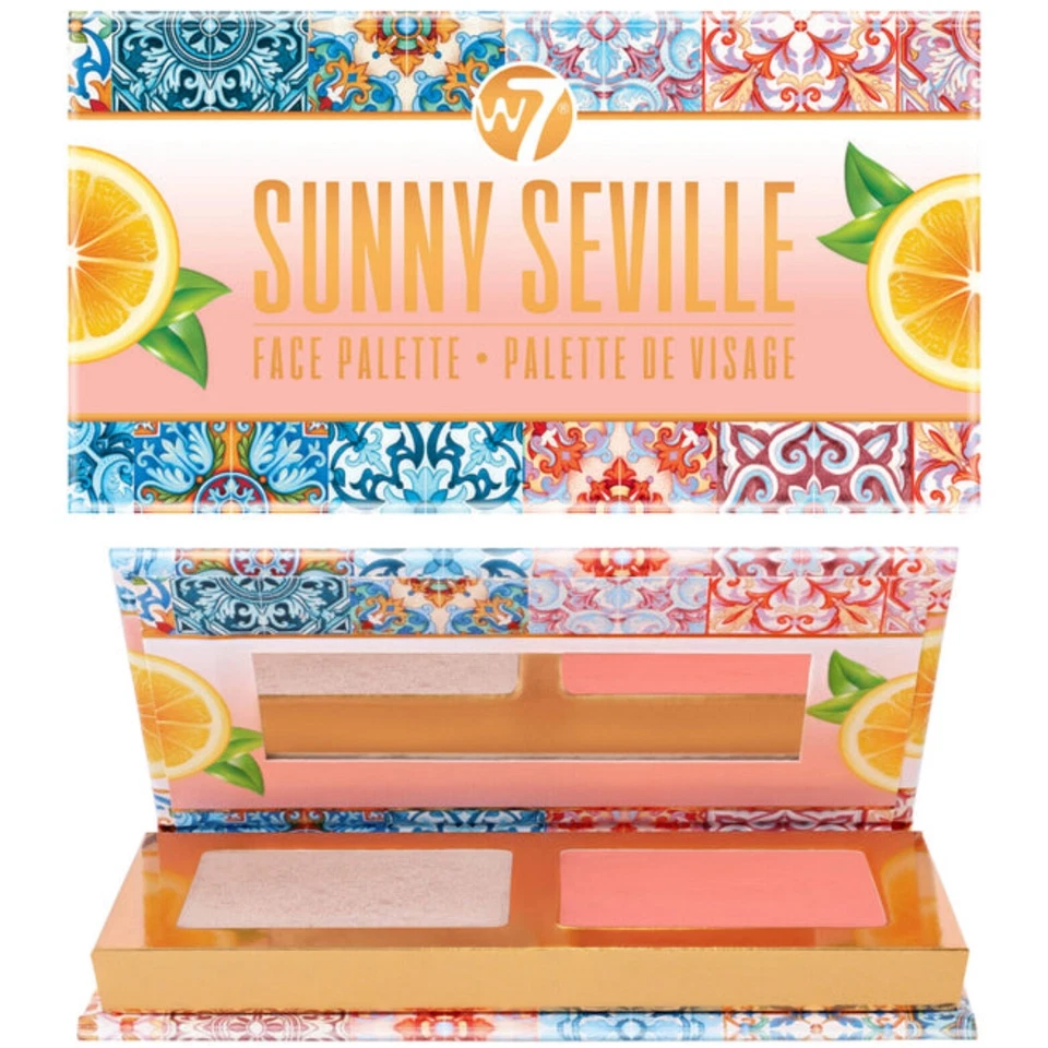 W7 Sunny Seville Blusher & Highlight Face Palette (Choose Shade) - Image 1 of 1