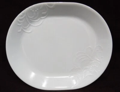 ❤️ Corelle BOUTIQUE CHERISH 10 x 12 1/4 SERVING PLATTER Embossed White Blossoms