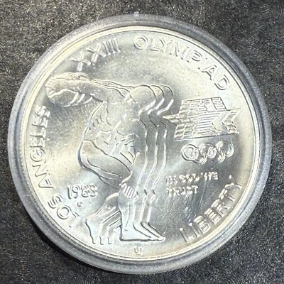 1983-P Uncirculated Los Angeles Olympic Commemorative Silver Dollar #P410 - Image 1 of 2
