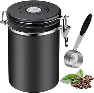 1,5L Kaffeedose 304 Edelstahl Behälter für 1kg Kaffeebohnen inkl. Messlöffel - Bild 1 von 20