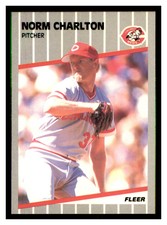 1989 Fleer #155 NORM CHARLTON RC Cincinnati Reds Rookie