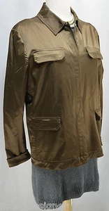 SG Susan Graver Jacket light coat QVC satin sheen stretch blazer zip up SZ L NEW - Picture 1 of 7