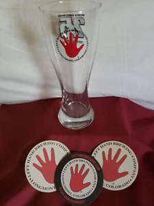 Breweriana LINKE HAND BRAUEREI LONGMONT COLORADO 1 16 OZ GLAS UND UNTERSETZER... - Bild 1 von 5