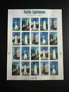 Scott #4146-50 Pacific Lighthouses Pane of 20 41¢ Stamps (2007) - Picture 1 of 1