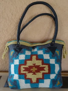 Wool Malibu Purse HIPMAL-F Handwoven Bag Southwest Southwestern Tote w Closure - Picture 1 of 4