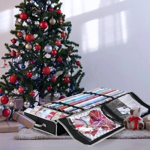 Christmas Wrapping Paper Storage Bag, Christmas & Holiday Storage Organizer Box - Picture 1 of 13