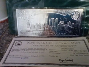 National Collectors Mint $20 September 11th 9/11 Gold Leaf Certificate - Picture 1 of 2