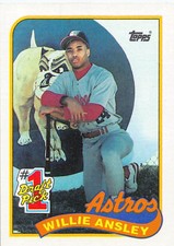 Willie Ansley 1989 Topps 607  Houston Astros Rookie Baseball Card