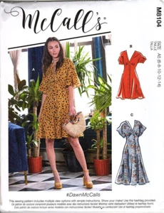 McCall's M8104 Misses 6 to 14 Button Front Dress Uncut Sewing Pattern New - Picture 1 of 2