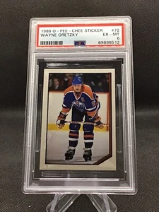 1986-87 O-Pee-Chee WAYNE GRETZKY Sticker #72 PSA 6 HOF GOAT Oilers - Bild 1 von 2