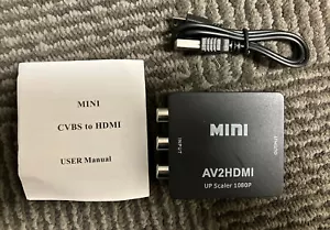 2x convertitore RCA AV a HDMI HD adattatore video composito CVBS Wii NES SNES - Foto 1 di 1