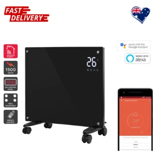Kogan SmarterHome™ 1500W Premium Glass Panel Heater Cosy Heating Black AU Stock - Picture 1 of 7
