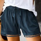 Women's Summer Casual High Waisted Lace Up Shorts With Multiple Pockets