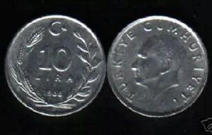 Turkey 10 LIRA KM-964 1987 x 1 Crescent at Right UNC World Currency Turkish COIN - Picture 1 of 6