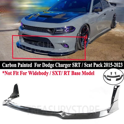Kit de alerón labio parachoques delantero aspecto carbono para Dodge Charger SRT Scat Pack 15-2023 Foto 1 de 4