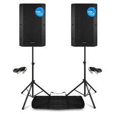VSA12BT Pair Active PA Speakers Bi-Amp 12" 1600w Bluetooth DJ System with Stands
