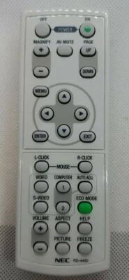 Mando a distancia de reemplazo para proyector original NEC RD-445E blanco Foto 1 de 3
