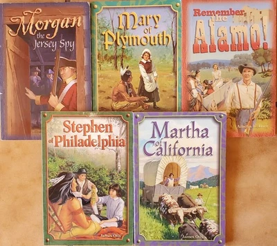 Abeka Historical Fiction Readers Lot of 5- Mary, Martha, Stephen, Morgan, Alamo - Image 1 of 4