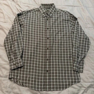 Orvis Shirt Men’s Large Grey Check Plaid 100% Cotton Outdoors Country Casual - Picture 1 of 8