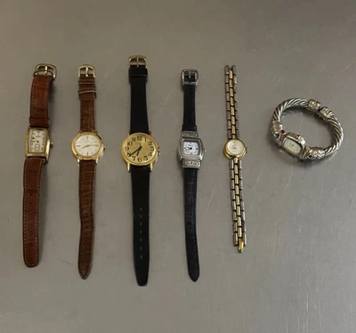 Lote de 6 relojes vintage: Peugeot, Guess, Gruen, Timex, Brighton, Anne Klein Foto 1 de 4