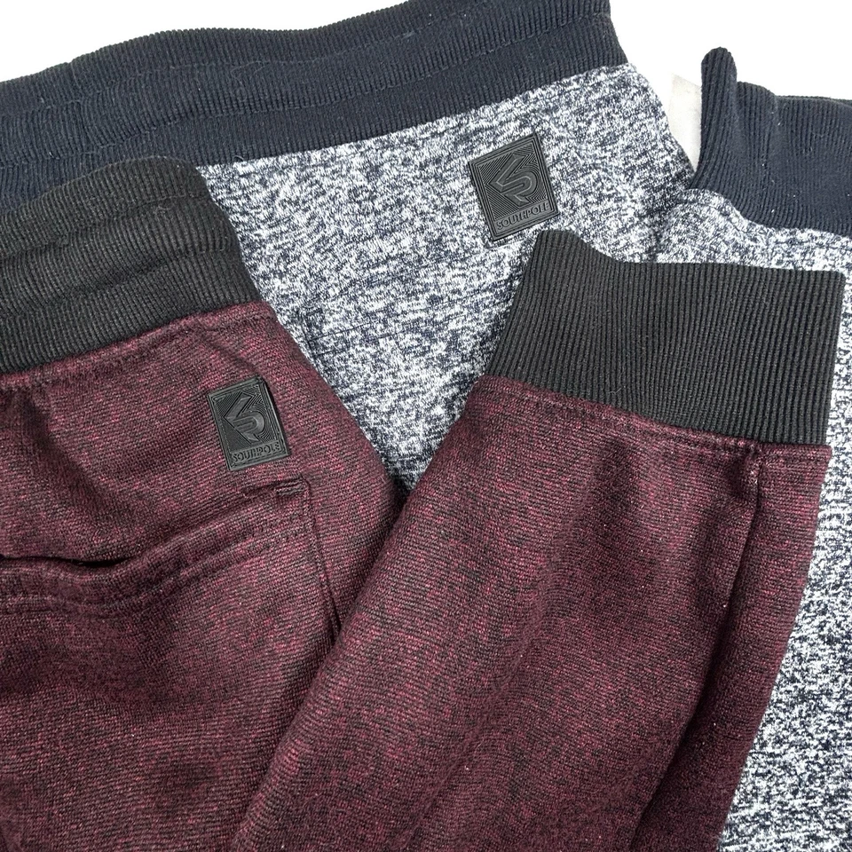 2 Pantalones deportivos Southpole juveniles grandes 14/16 de vellón rojo negro jaspeado LOTE USADOS EN EXCELENTE ESTADO Foto 1 de 4