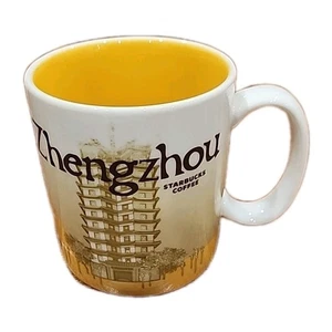 Taza de café Starbucks Global Icon 16 oz Zhengzhou China blanca amarilla - Imagen 1 de 6