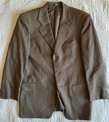 VALENTINO UOMO сделано в Италии винтажный 3 пуговицы шерсти костюм куртка в коричневый 36 S - Изображение 1 из 4